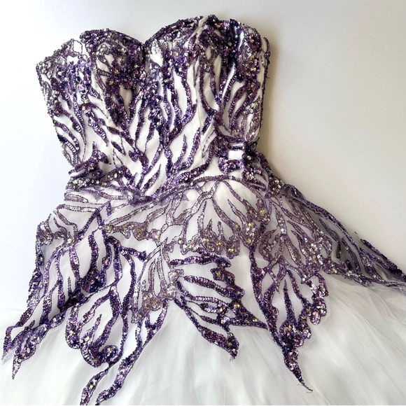 Tiffany Designs 61113 NWT Butterfly Tulle Beaded and Sequin Ball Gown Size 6 - Picture 1 of 15